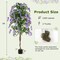 6 FT Artificial Wisteria Tree with Purple Flowers and Natural Trunk
